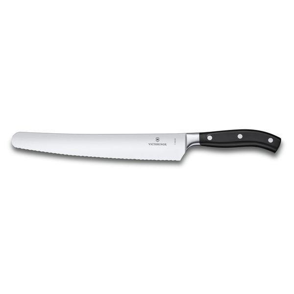 7.7433.26G Nůž na chleba Grand Maître, kovaný, vlnkované ostří, 26 cm, plast, černý