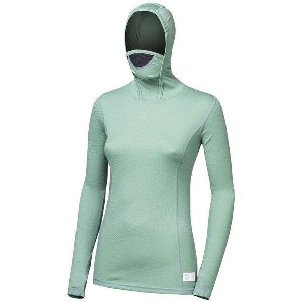 MERINO DF dámské triko dl.rukáv s kapucí basil green