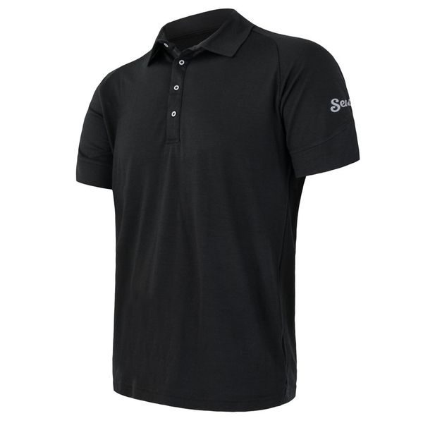 MERINO ACTIVE POLO pánské triko kr.rukáv černá