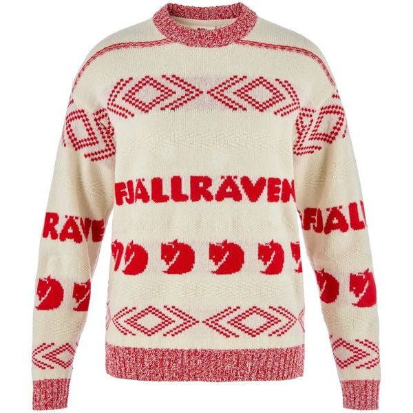 Fjällräven Jacquard Knit W Chalk White-True Red