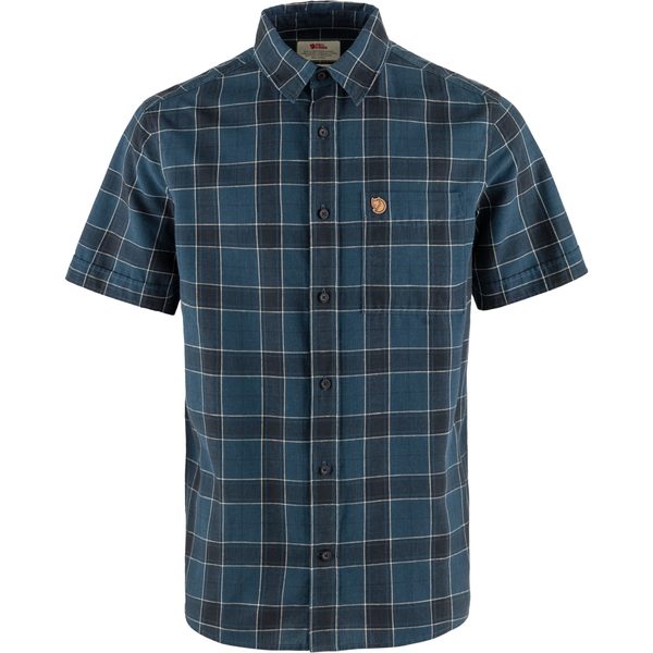 Övik Travel Shirt SS M Indigo Blue-Dark Navy