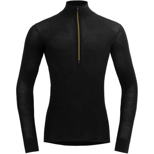 Wool Mesh 190 Zip Neck Man, Caviar
