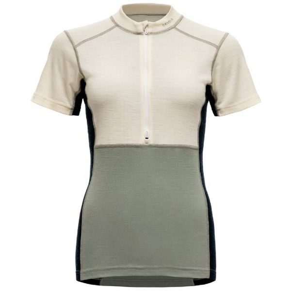 Lauparen Merino 190 Zip Tee Wmn, Raw White/Fog/Ink