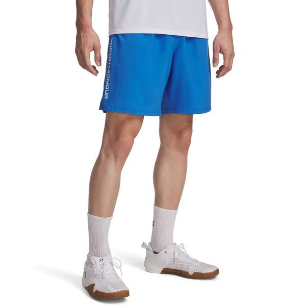 UA Tech Woven Wordmark Short-BLU/WHT
