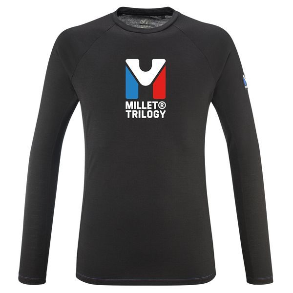Trilogy Wool Ts Ls M, Noir New