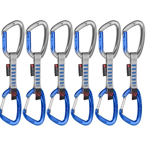Crag Keylock Wire 10 cm Indicator 6-Pack Quickdraws, silver-ultramarine