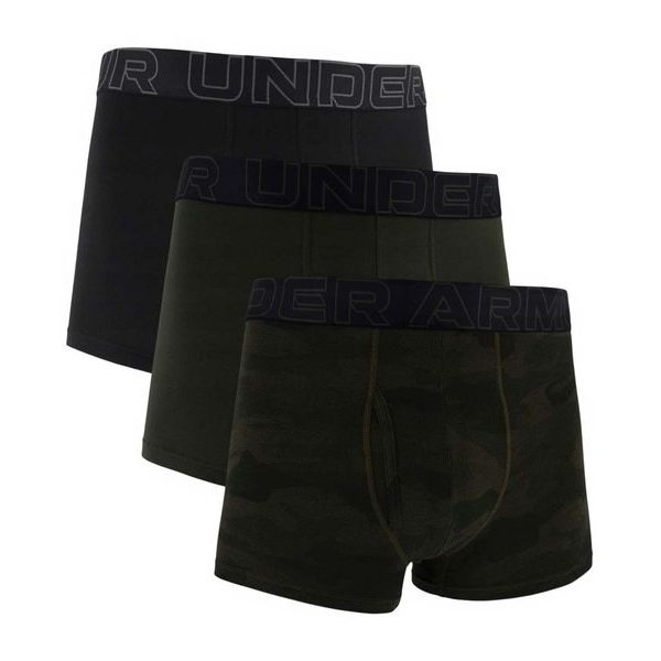 Ua Performance Cotton - Print 3in - 3pk BAROQUE GREEN