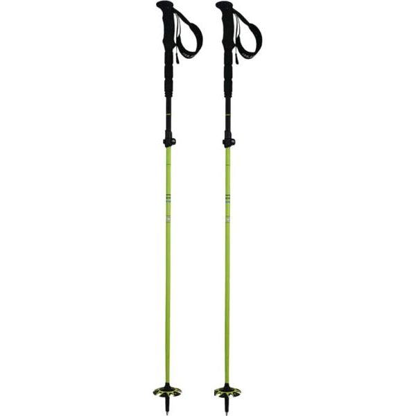 Tour telescopic ski poles, black/lime green