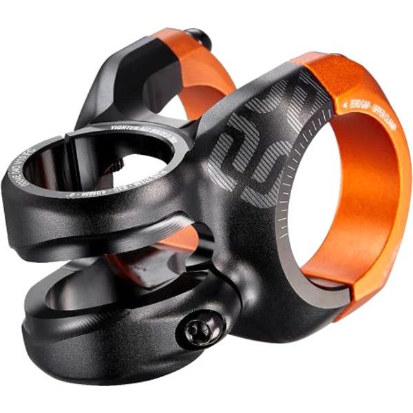 Plus 35 Stem | 50mm Length | 0 Rise | Black with Naranja Clamps