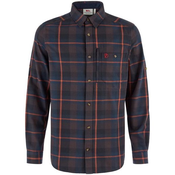 Fjällglim Regular Shirt M Black Oak-Wood Brown