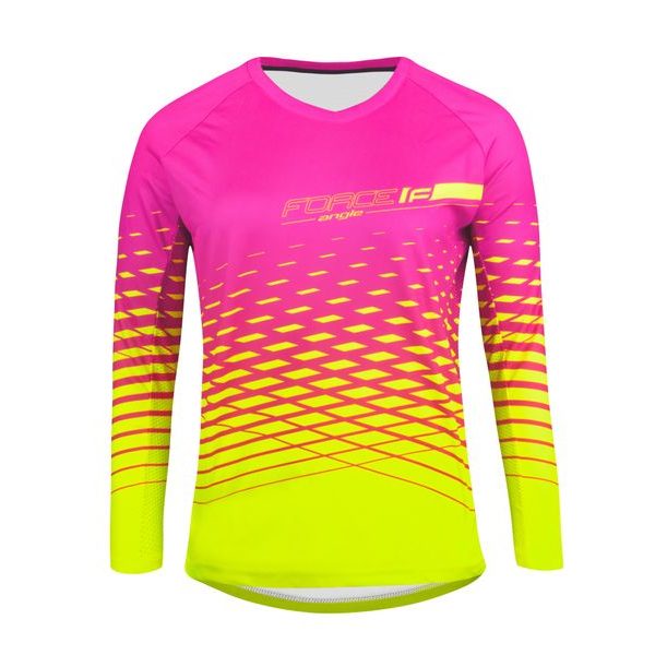 MTB ANGLE LADY dl. rukáv růžovo-fluo