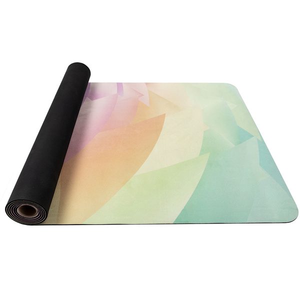 Yoga mat přírodní guma, vzor P, 4 mm - duhová