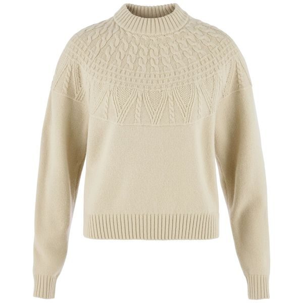 Övik Solid Jacquard Knit W Light Beige