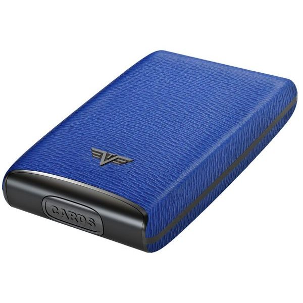 Credit Card Case RAZOR Fan - leather Needle Electric Blue