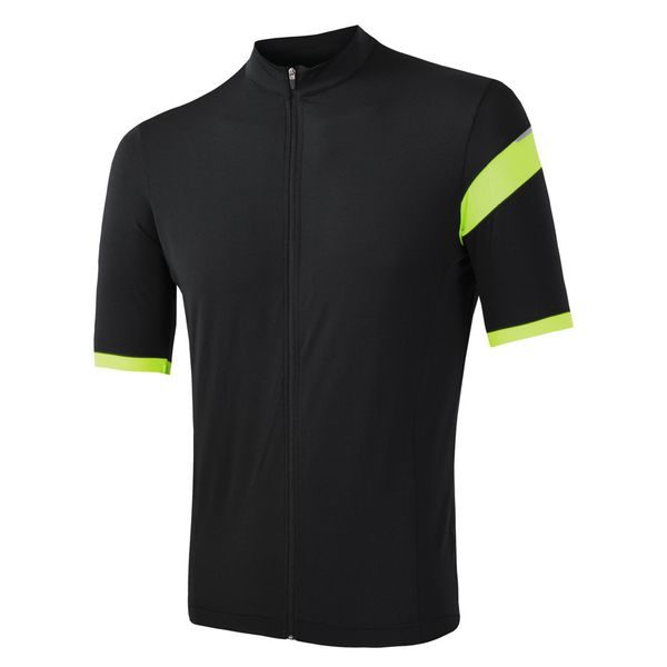 CYKLO CLASSIC pánský dres kr.rukáv celozip, černá/reflex žlutá