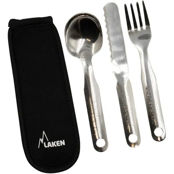 Stainless Steel Cutlery Set with Neoprene Cover Lunar Silver