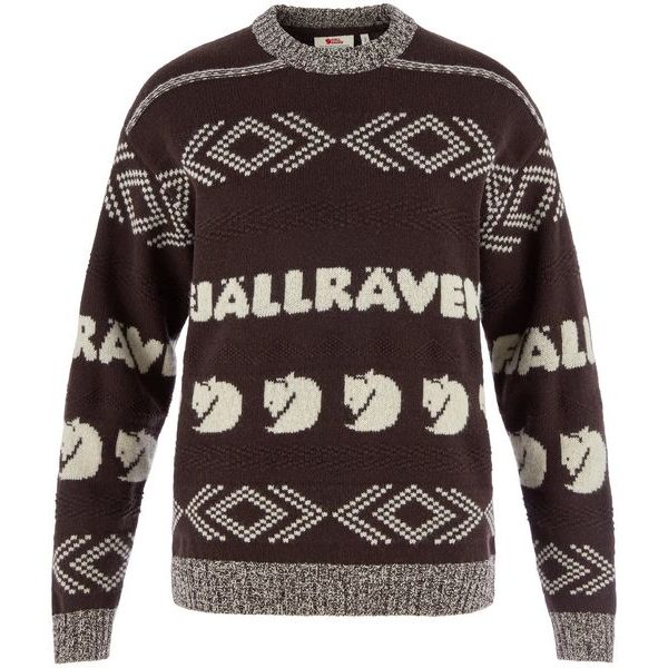 Fjällräven Jacquard Knit W Black Oak-Light Beige