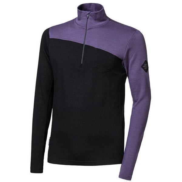 MERINO EXTREME UP pánská mikina dl.rukáv zip černá/grape purple