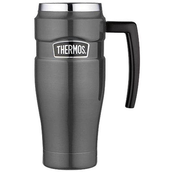 Vodotěsný termohrnek s madlem 470ml - metalicky šedá