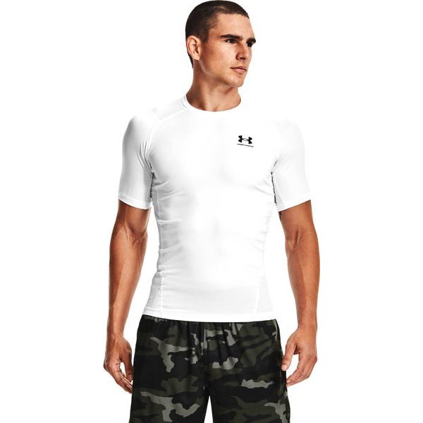 UA HG Armour Comp SS WHT
