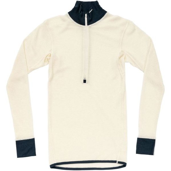 Wool Mesh 190 Zip Neck Man Ink/Offwhite