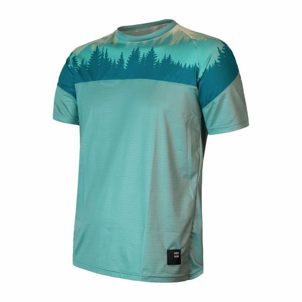 COOLMAX IMPRESS pánské triko kr.rukáv mint/trees