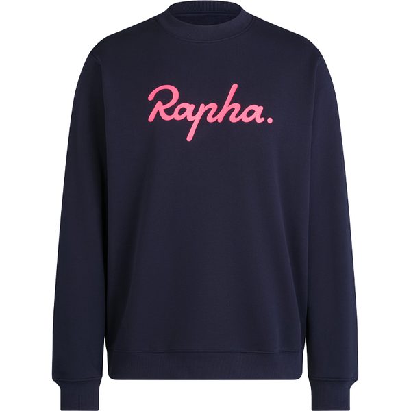 Rapha Men's Heavyweight Logo Sweatshirt, Navy/Visibility Pink