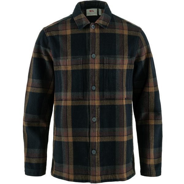 Singi Flannel Overshirt M Dark Navy-Wood Brown