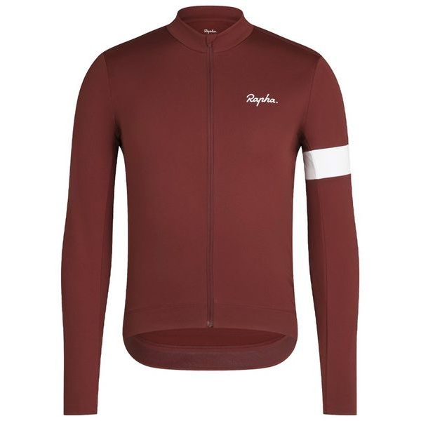 Cyklistický termodres Core s dlouhým rukávem tmavě červená/bílá