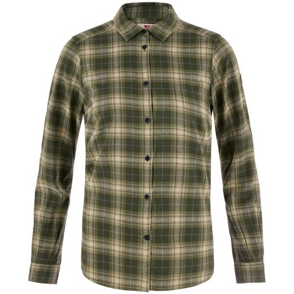 Övik Classic Flannel Shirt W Deep Forest-Fossil
