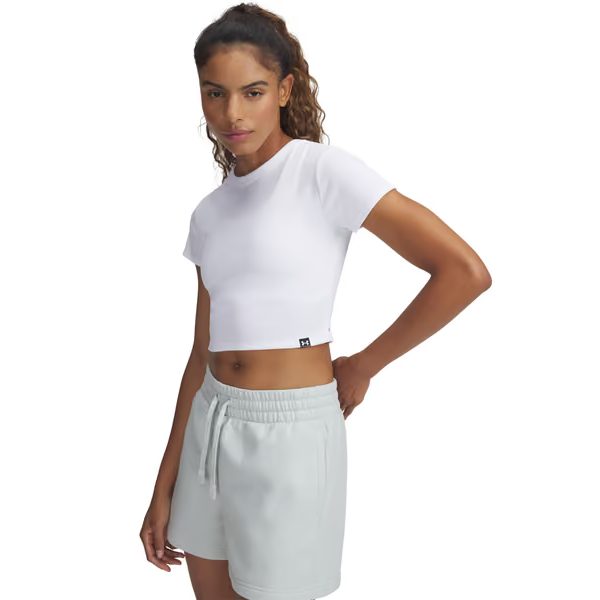 UA Rival Rib Baby Tee White