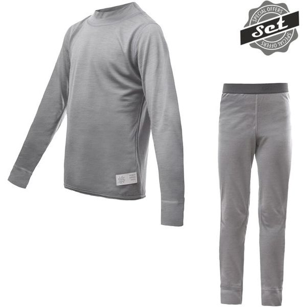 MERINO ACTIVE JUNIORSKÝ SET šedá