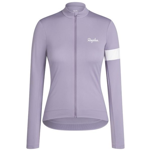 Dámský cyklistický termodres Core s dlouhým rukávem Light Purple/bílá