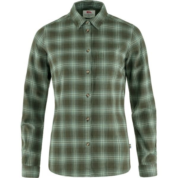 Övik Flannel Shirt W, Deep Forest-Patina Green
