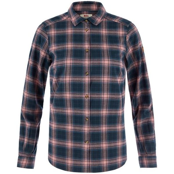 Övik Classic Flannel Shirt W Dark Navy-Ash Rose