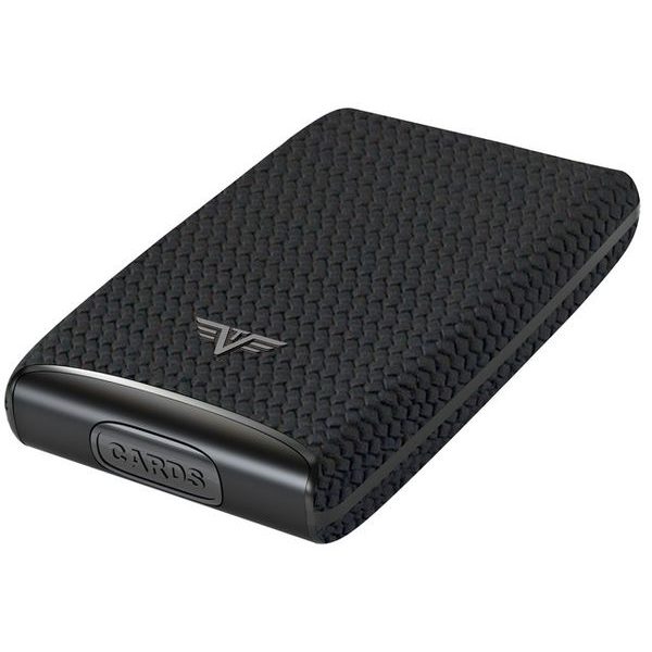 Credit Card Case RAZOR Fan - leather Diagonal Carbon Black