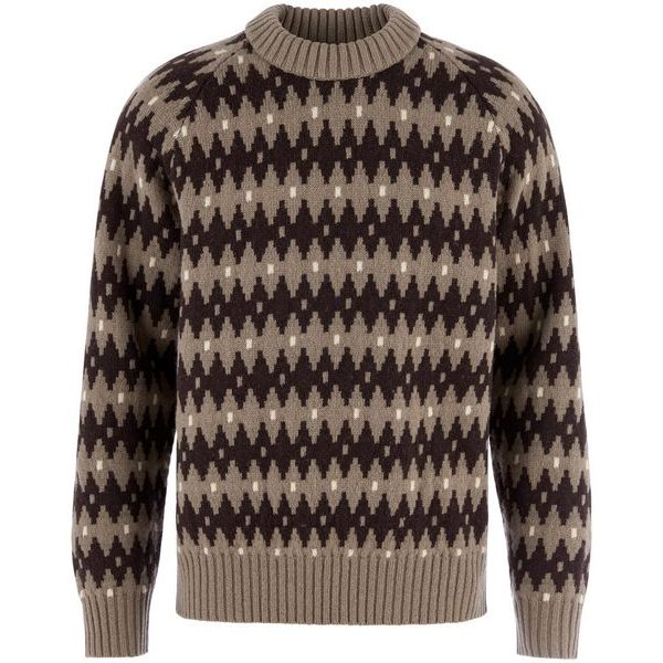 Övik Jacquard Knit M Suede Brown-Black Oak