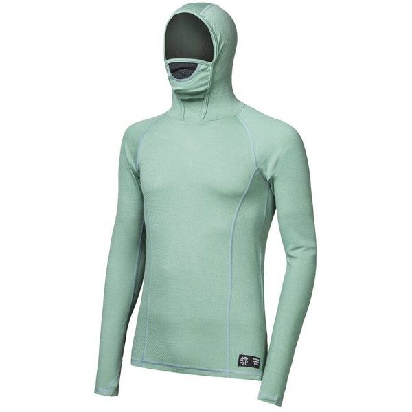 MERINO DF pánské triko dl.rukáv s kapucí basil green