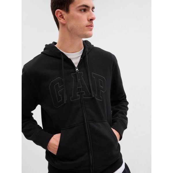 499917-06 Mikina GAP logo na zip Černá