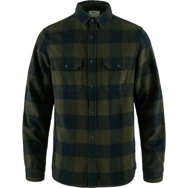 Övik Heavy Flannel Shirt M, Deep Forest-Dark Navy