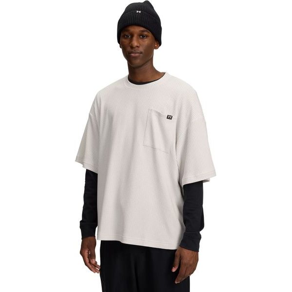 UA Rival Waffle Crew-WHT