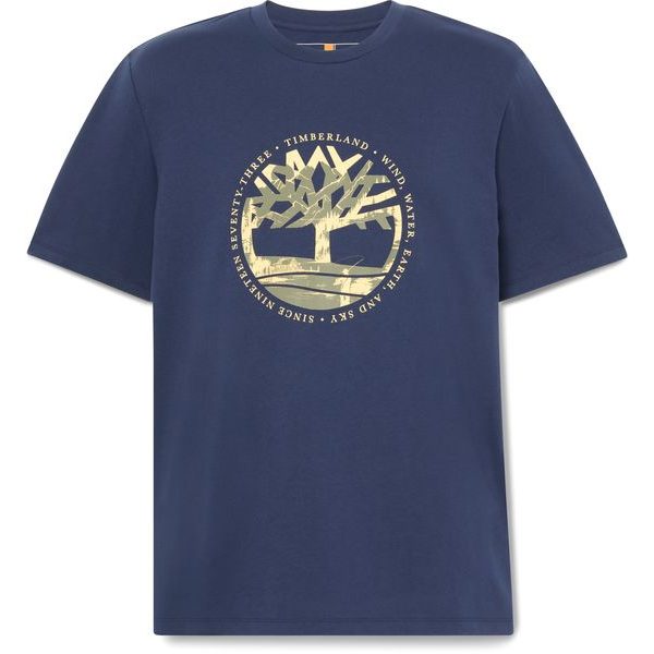 Tree Logo Lake House Graphic Tee  Peacoat
