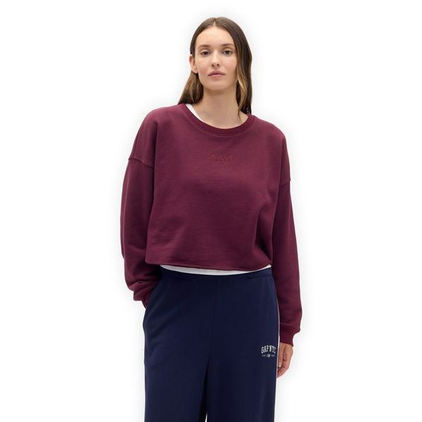 799277-00 Oversize crop mikina Heavyweight Červená
