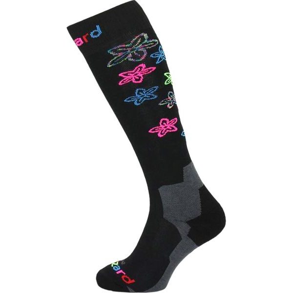 Viva Flowers ski socks junior,black/flowers