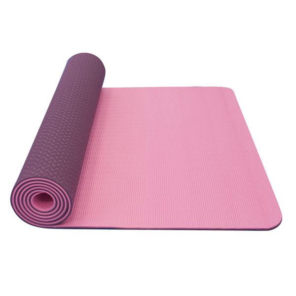Yoga Mat dvouvrstvá, materiál TPE růžová/fialová