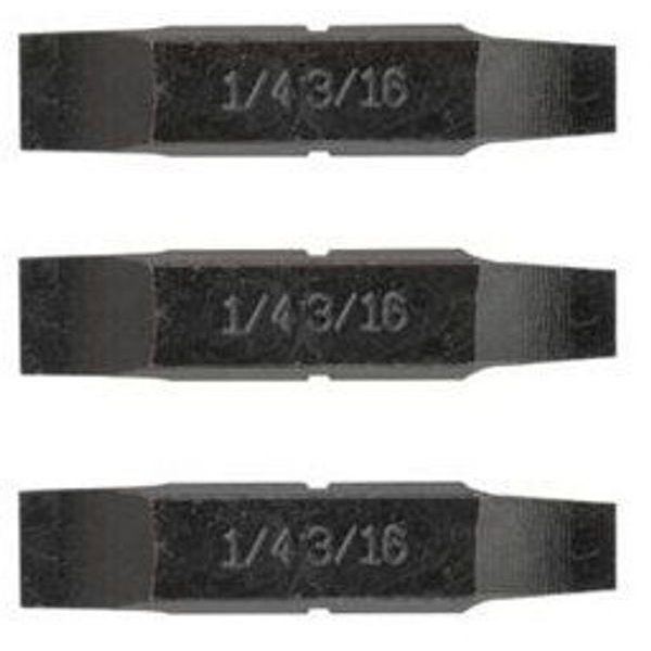 1/4" and 3/16" Flat Screwdriver Bits (3 ks)