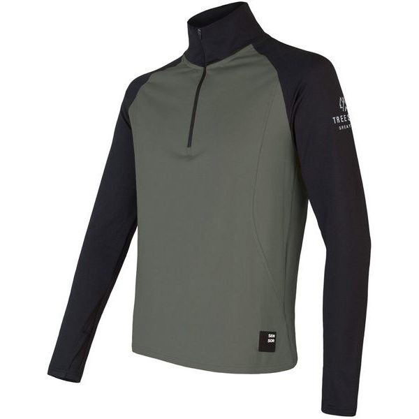 COOLMAX THERMO pánská mikina zip olive green/černá