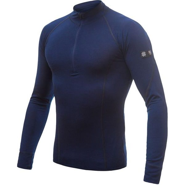 MERINO ACTIVE pánské triko dl.rukáv stoják zip deep blue
