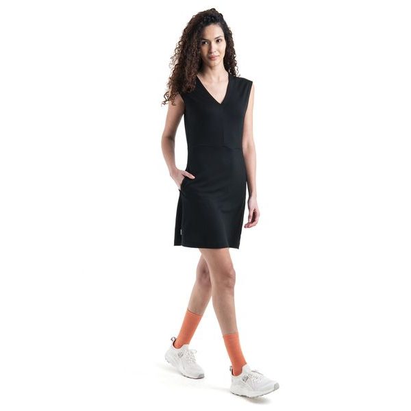 W Mer 200 Granary Sleeveless V Neck Dres BLACK