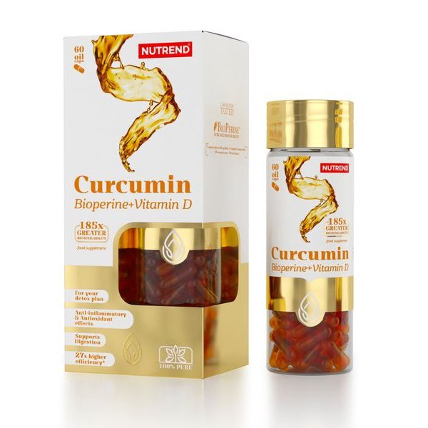 Curcumin + Bioperine + Vitamin D, 60 kapslí